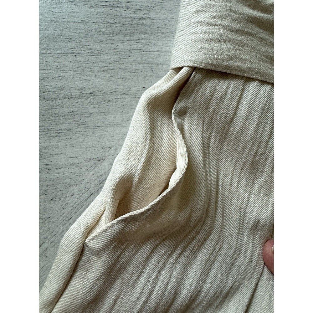 🎯 BEST TITLE: Zara Long Belted Jumpsuit Beige Women Size L Wide Leg Chic Style - Picture 13 of 16